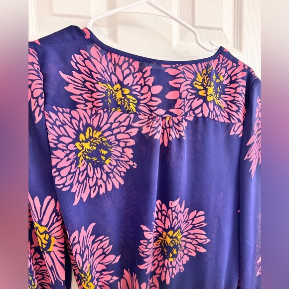 Banana Republic Floral V-Neck Sheer Blouse Cover Up - Size M - Peplum Style - Picture 8 of 8